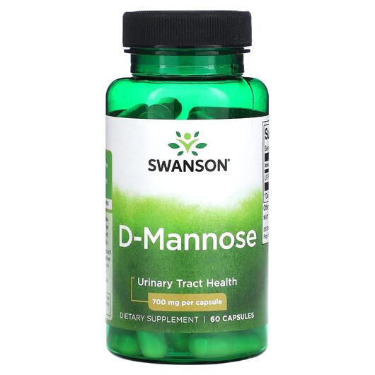 Основне фото товара Swanson, D-Mannose 700 mg, Д-манноза, 60 капсул