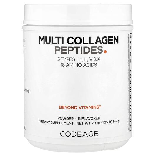 Основне фото товара CodeAge, Multi Collagen Peptides, Колагенові пептиди, 567 г