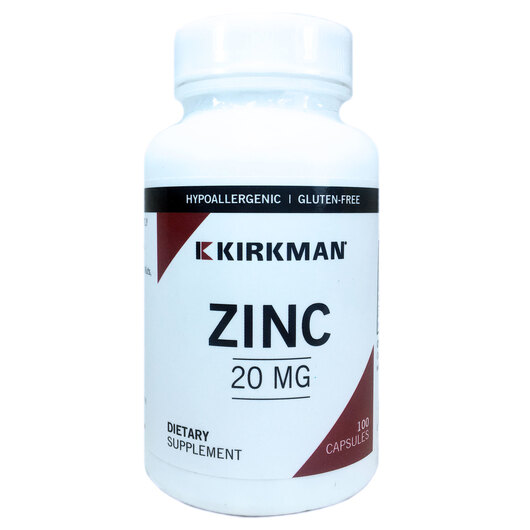 Основне фото товара Kirkman, Zinc 20 mg 100, Цинк 20 мг, 100 капсул