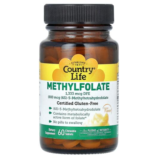 Основне фото товара Methylfolate Orange Flavor 800 mcg, Метилфолат, 60 Smooth Melts