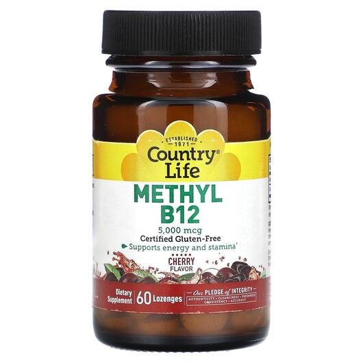 Основне фото товара Methyl B12 Cherry Flavor 5000 mcg, Метилкобаламін B12, 60 таблето