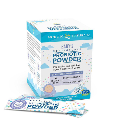 Основне фото товара Baby's Nordic Flora Probiotic Powder, Пробіотики, 10 шт