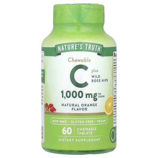 Основне фото товара Nature's Truth, Chewable Vitamin C 500 mg, Вітамін C, 60 цук