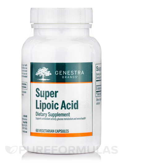 Основне фото товара Genestra, Super Lipoic Acid, Альфа-ліпоєва, 60 капсул