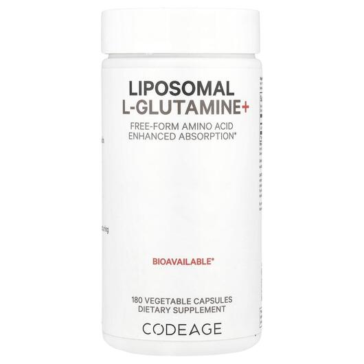 Основне фото товара CodeAge, Liposomal L-Glutamine+, L-Глутамін, 180 капсул