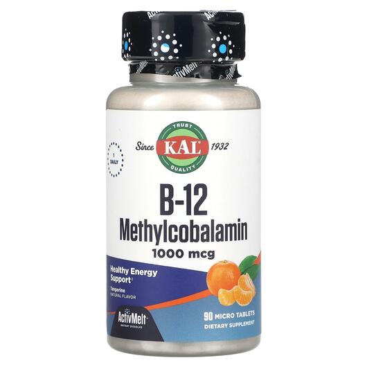 Основне фото товара B-12 Methylcobalamin Tangerine 1000, Метилкобаламін B12, 90 табле