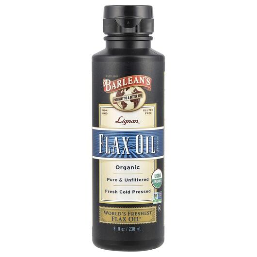 Основне фото товара Barlean's, Organic Lignan Flax Oil, Лляна олія, 236 мл