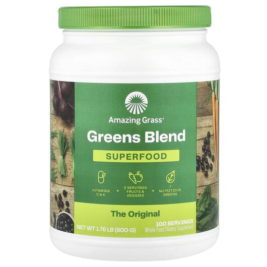Основне фото товара Amazing Grass, Green Superfood The Original, Суперфуд, 800 г
