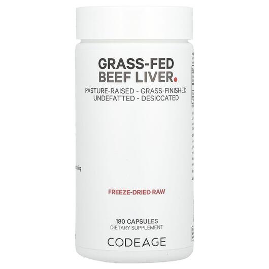 Основне фото товара CodeAge, Grass-Fed Beef Liver, Бичача печінка, 180 капсул