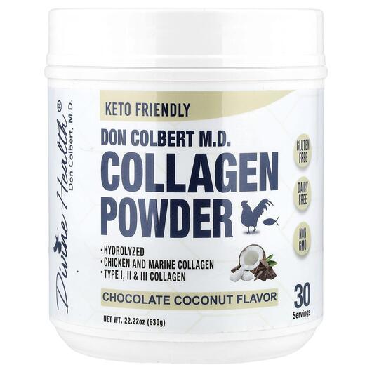 Основное фото товара Don Colbert M.D. Collagen Powder Chocolate Coconut, Коллаген, 630
