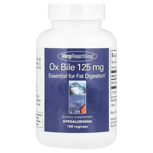 Основне фото товара Ox Bile 125 mg, Жовчні кислоти, 180 капсул