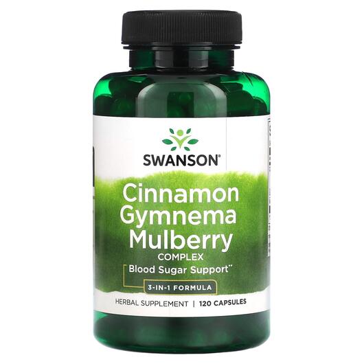 Основне фото товара Cinnamon Gymnema Mulberry Complex, Екстракт кориці, 120 капсул