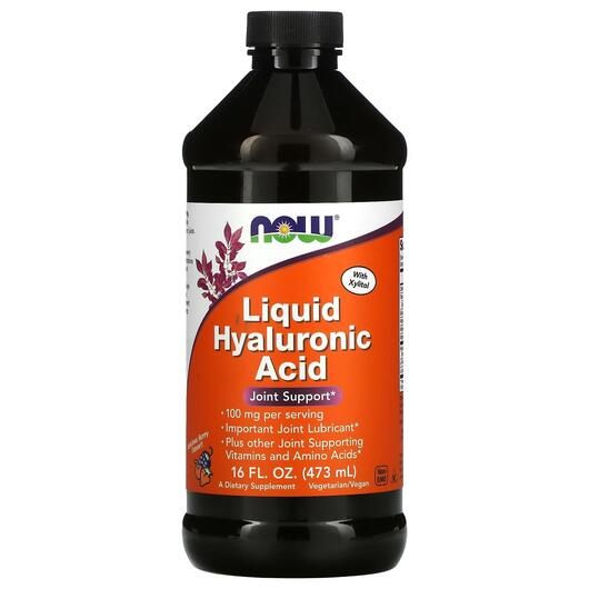 Основне фото товара NOW, Liquid Hyaluronic Acid, Гіалуронова кислота 100 мг, 473 мл