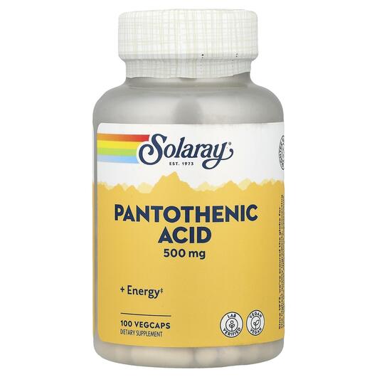 Основне фото товара Pantothenic Acid 500 mg, Вітамін B5 Пантотенова кислота, 100 капс