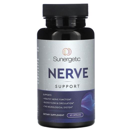 Основне фото товара Sunergetic, Nerve Support, Підтримка мозку, 60 капсул