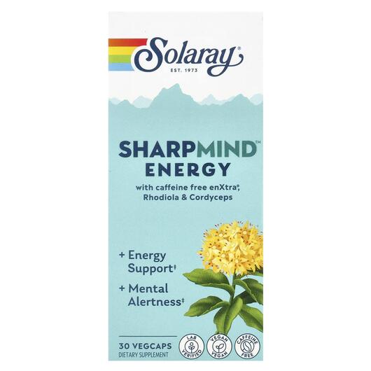 Основне фото товара Solaray, SharpMind Energy, Підтримка пам'яті та уваги, 30 ка