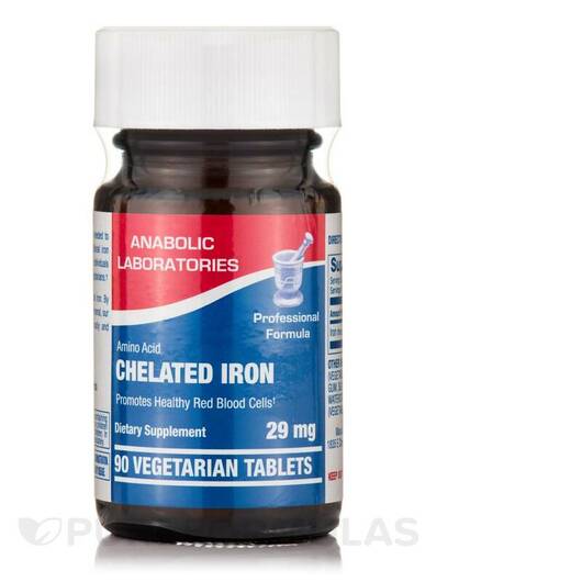 Основне фото товара Anabolic Laboratories, Chelated Iron 29 mg, Залізо, 90 таблеток