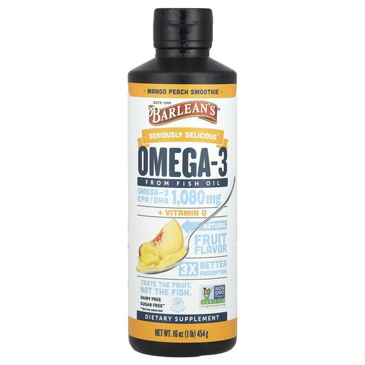 Основне фото товара Omega Swirl Fish Oil with Vitamin D Supplement Mango, Омега 3, 45