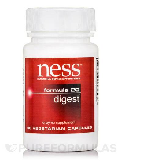 Основне фото товара Ness Enzymes, Digest Formula 20, Ферменти, 90 капсул