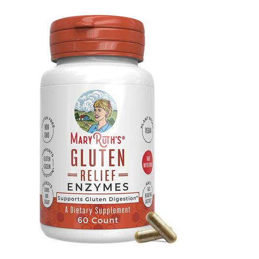 Основне фото товара MaryRuth's, Gluten Relief Enzymes, Ферменти, 60 капсул