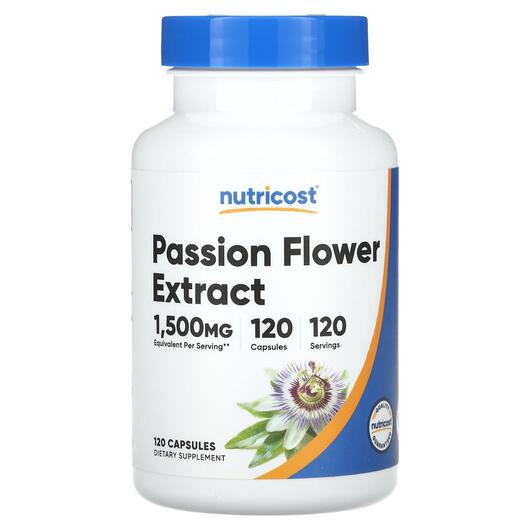 Основне фото товара Nutricost, Passion Flower Extract 1500 mg, Пасифлора, 120 капсул