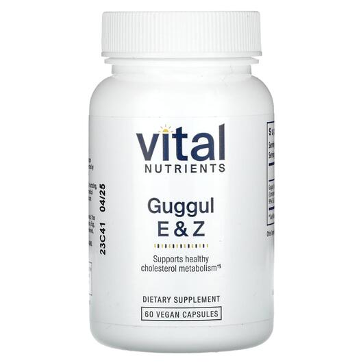 Основне фото товара Vital Nutrients, Guggul E & Z, Гуггул, 60 капсул