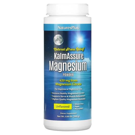Основне фото товара KalmAssure Magnesium Powder Unflavored 400 mg, Магній, 360 г