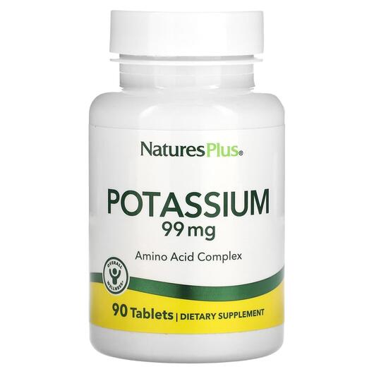Основне фото товара Natures Plus, Potassium 99 mg, Калій, 90 таблеток