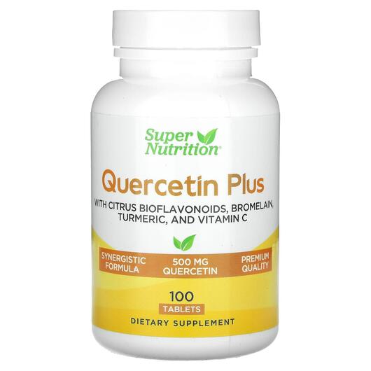 Основне фото товара Super Nutrition, Quercetin Plus, Кверцетин, 100 таблеток