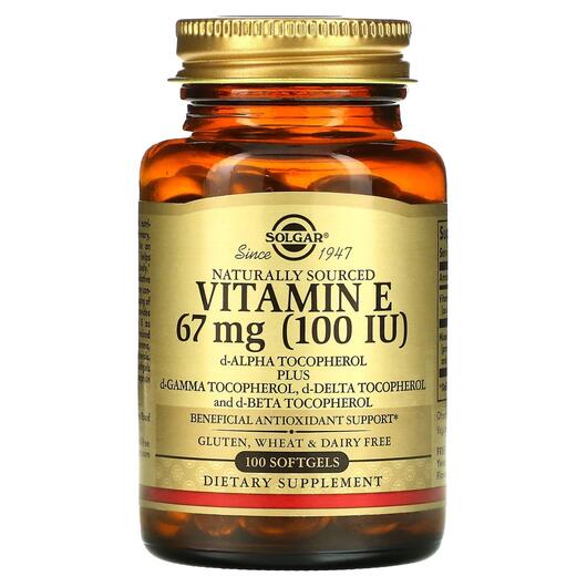 Основное фото товара Solgar, Витамина Е 100 МЕ, Vitamin E 100 IU, 100 капсул