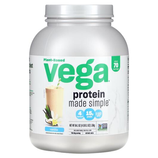 Основне фото товара Deva, Plant-Based Protein Made Simple Vanilla, Протеїн, 1.8 кг