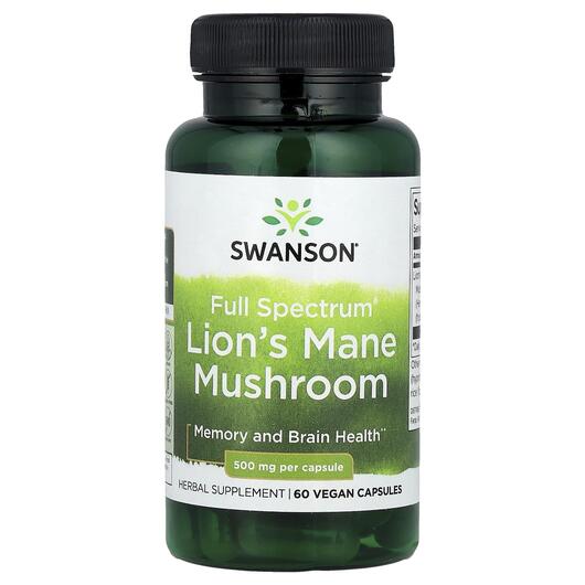 Основне фото товара Full Spectrum Lion's Mane Mushroom, Гриб Левова грива, 60 ка