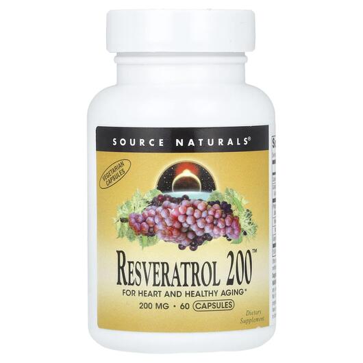 Основне фото товара Source Naturals, Resveratrol 200 200 mg, Ресвератрол, 60 капсул