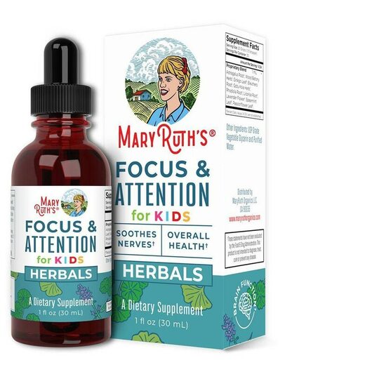 Основне фото товара MaryRuth's, Focus & Attention for Kids Herbal Blend, Тра