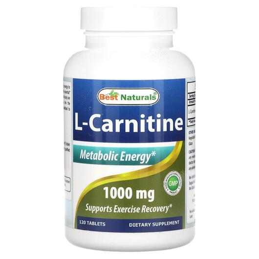 Основне фото товара Best Naturals, L-Carnitine 1000 mg, L-Карнітин, 120 таблеток