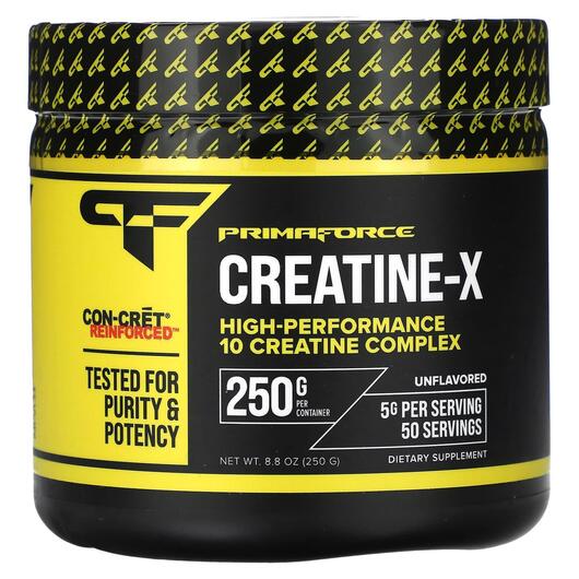 Основне фото товара Primaforce, Creatine-X Unflavored, Креатин, 250 г