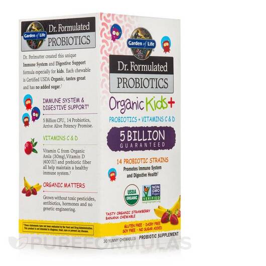 Основне фото товара Dr. Formulated Probiotics Organic Kids+ 5, Пробіотики, 30 таблето