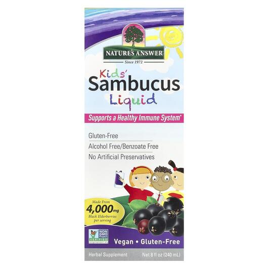 Основне фото товара Sambucus Kid's Formula 4000 mg, Чорна Бузина, 240 мл