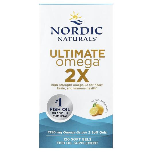 Основне фото товара Nordic Naturals, Ultimate Omega 2X, Омега 3, 120 капсул