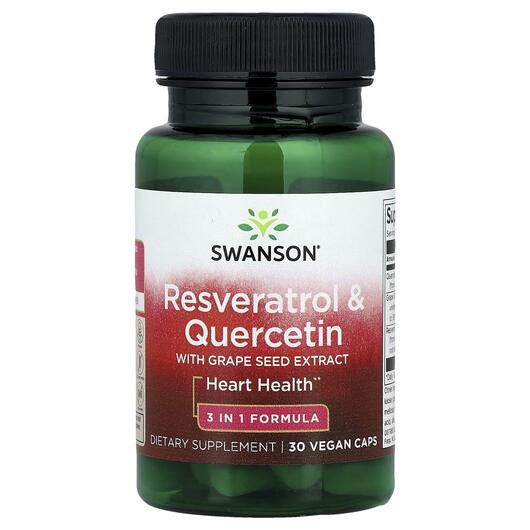 Основне фото товара Swanson, Resveratrol & Quercetin, Ресвератрол, 30 капсул