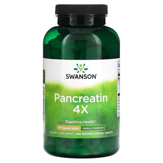 Основне фото товара Pancreatin 4X Triple Strength 375 mg, Панкреатин, 300 таблеток