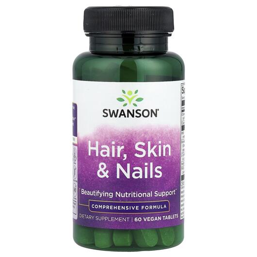 Основне фото товара Swanson, Hair Skin & Nails, Шкіра нігті волосся, 60 таблеток