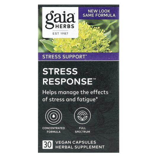 Основне фото товара Gaia Herbs, Stress Response, Підтримка стресу, 30 капсул