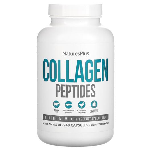 Основное фото товара Natures Plus, Коллагеновые пептиды, Collagen Peptides, 240 капсул