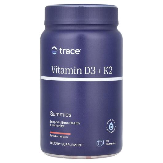 Основне фото товара Vitamin D3 + K2 Gummies Strawberry, Вітаміни D3 K2, 60 таблеток