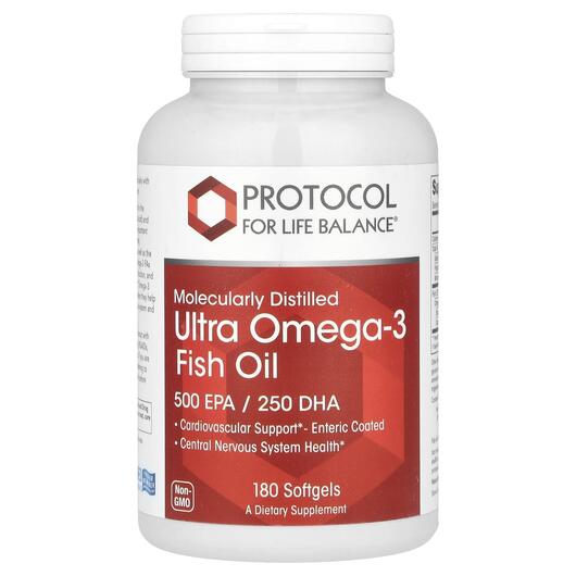 Основне фото товара Molecularly Distilled Ultra Omega-3 500 EPA /, Омега 3, 180 капсу