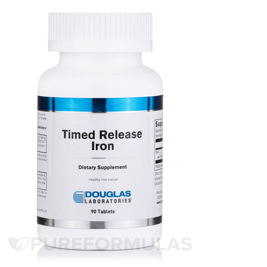 Основне фото товара Douglas Laboratories, Timed Release Iron, Залізо, 90 таблеток
