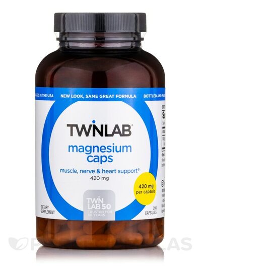 Основне фото товара Twinlab, Magnesium 420 mg, Магній, 200 капсул