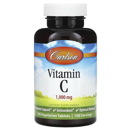 Основне фото товара Carlson, Vitamin C 1000 mg, Вітамін C, 100 таблеток