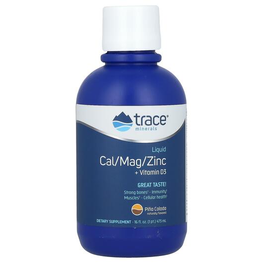 Основне фото товара Liquid Cal/Mag/Zinc + Vitamin D3 Pina Colada, Кальцій Магній D3, 